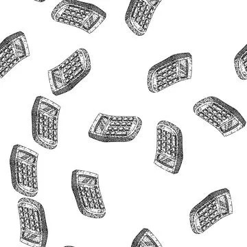 Seamless pattern multiplication calculator sketch hand drawn Stock Illustration