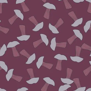 Seamless pattern with mushrooms. Background of forest autumn vegetable in doo Stock Illustration
