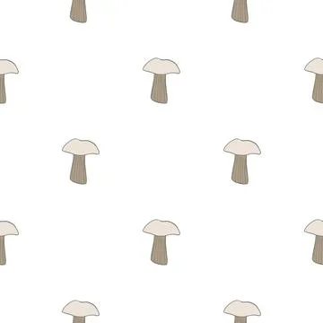 Seamless pattern with mushrooms. Background of forest autumn vegetable in doo Illustrazione stock