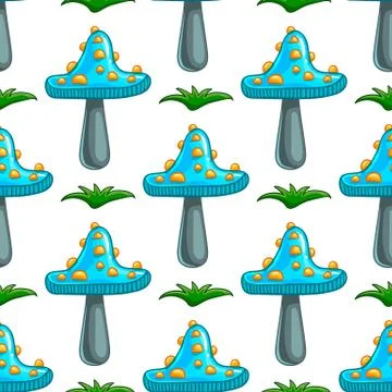 Seamless pattern with mushrooms Stock Illustration