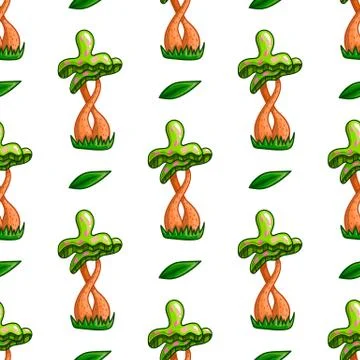 Seamless pattern with mushrooms Stock Illustration