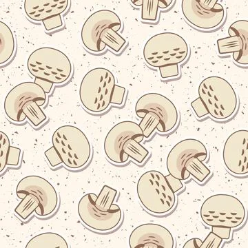 Seamless pattern with mushrooms in simple style. Stock Illustration