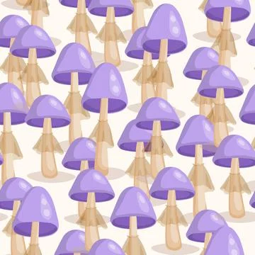Seamless pattern with mushrooms on white background. Cute fairy mushroom. Modern Stock Illustration