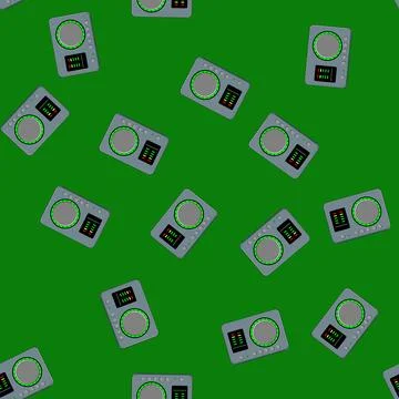 Seamless pattern music audio interface cartoon vector Stock Illustration