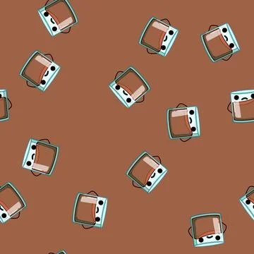 Seamless pattern music cocktail character cartoon vector Stock Illustration