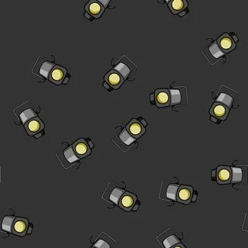 Seamless pattern music spotlight stage cartoon vector Stock Illustration