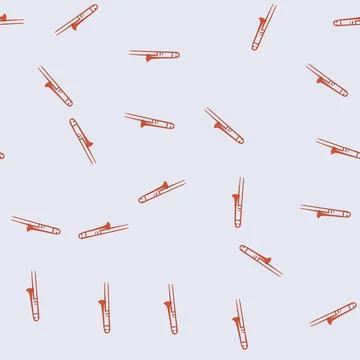 Seamless pattern music trombone cartoon vector Stockillustratie