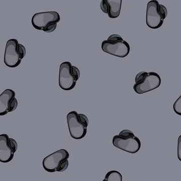 Seamless pattern music wireless earphones cartoon vector Illustrazione stock