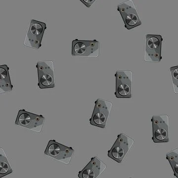 Seamless pattern musical headphone amp cartoon vector Stock Illustration