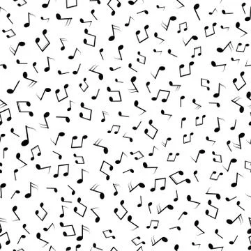 Seamless pattern Musical notes black and white. Vector pattern. Illustrazione stock