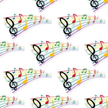 Seamless pattern of musical notes Illustrazione stock