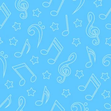 Seamless pattern with musical notes 스톡 일러스트