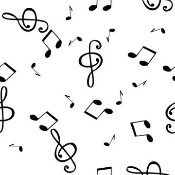Seamless pattern with musical notes. Illustrazione stock