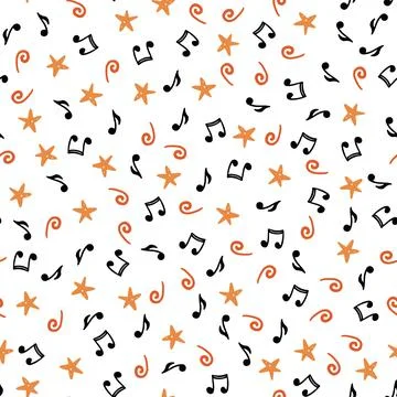 Seamless pattern of musical notes 스톡 일러스트