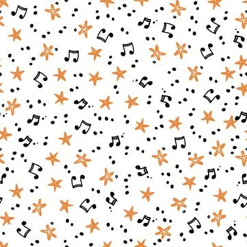 Seamless pattern of musical notes 스톡 일러스트