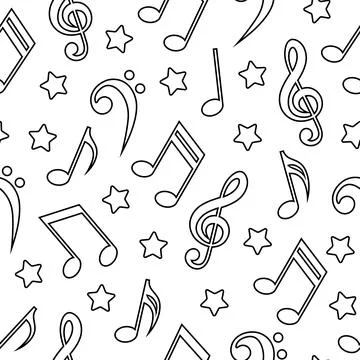 Seamless pattern with musical notes Illustrazione stock