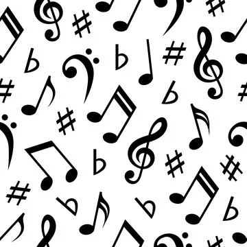 Seamless pattern with musical notes Stock Illustration