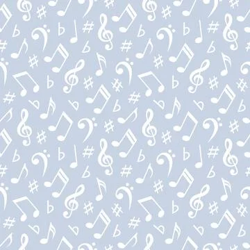 Seamless pattern with musical notes Stock Illustration