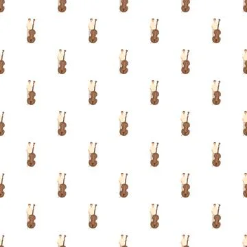 Seamless pattern with musicians playing double bass instruments イラスト素材
