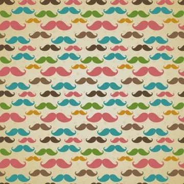 Seamless pattern with mustache イラスト素材
