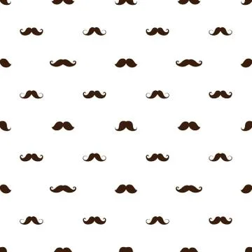 Seamless pattern with a mustache various forms, vector illustration Stock Illustration
