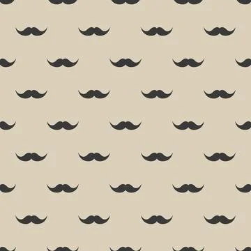 Seamless pattern with mustache. Vintage retro moustache. Facial hair. Hipster イラスト素材