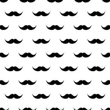 Seamless pattern with mustache. Vintage retro moustache. Facial hair. Hipster イラスト素材