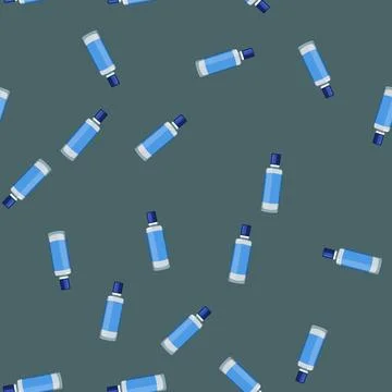 Seamless pattern myopia contact lens solution cartoon vector Stock Illustration