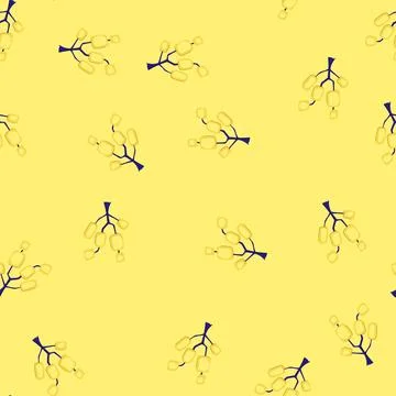 Seamless pattern mystical fantasy magic tree cartoon vector Stock Illustration