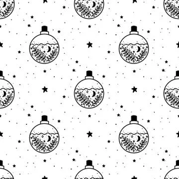 Seamless Pattern Mystical poison with moon and stars. Stars, constellations Stock Illustration