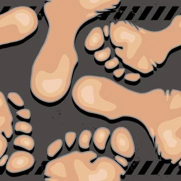 Seamless pattern with naked feet Stock Illustration