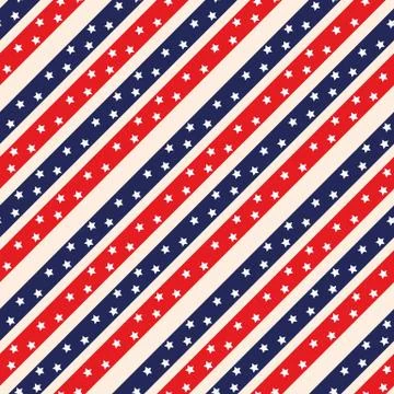 Seamless Pattern National USA Flag with stripes Stars Blue and Red. Pattern s Stock Illustration