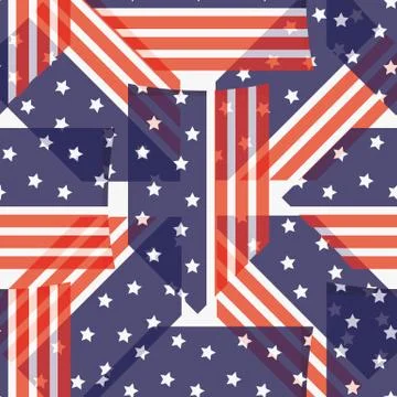 Seamless Pattern National USA Flag with stripes Stars Blue and Red. Pattern s Stock Illustration