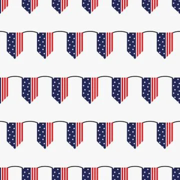 Seamless Pattern National USA Flag with stripes Stars Blue and Red. Pattern s Stock Illustration