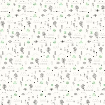 Seamless pattern with native American symbols Stock Illustration