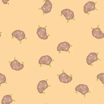 Seamless pattern native grass seed bomb cartoon vector 库存插图