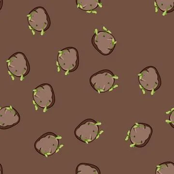Seamless pattern native grass seed bomb cartoon vector Stock Illustration