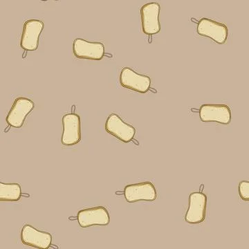 Seamless pattern natural biodegradable kitchen sponge cartoon vector Stock Illustration