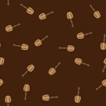 Seamless pattern natural coconut fiber dish scrubber cartoon vector Stockillustratie