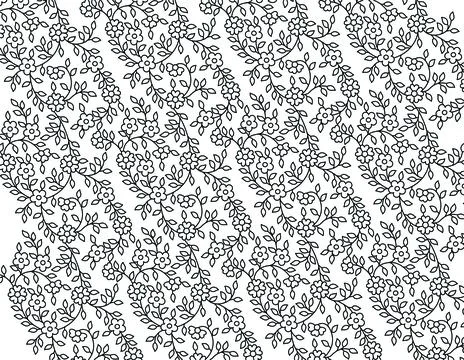 Seamless pattern with natural leaves, herbs, grass and branch. Vintage sketch Illustrazione stock