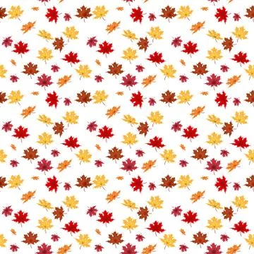 Seamless Pattern From Natural Maple Leaves.  Illustration. Stock Illustration
