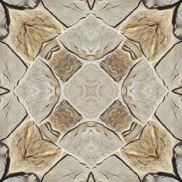 Seamless pattern of natural rock. Yellow and gray texture of natural stone... Stock Illustration