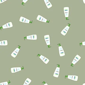 Seamless pattern natural shampoo baby cartoon vector Illustrazione stock