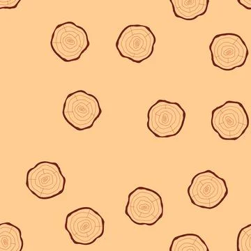 Seamless pattern natural wood circle cartoon vector 库存插图