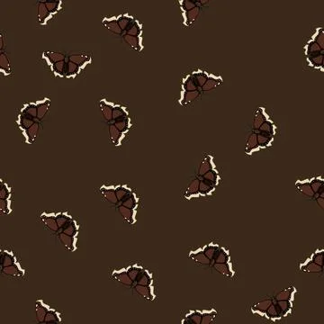 Seamless pattern nature butterfly cartoon vector Stock Illustration