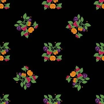 Seamless pattern with nature elements. Vector background for surface design. Illustrazione stock