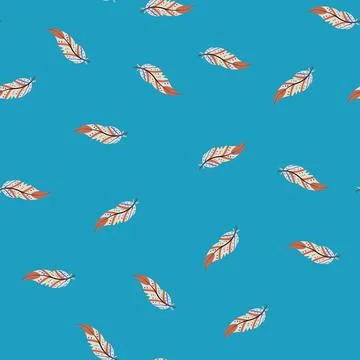 Seamless pattern nature feather exotic bird cartoon vector Stock Illustration