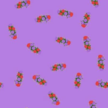 Seamless pattern nature flower crown cartoon vector Stock Illustration
