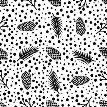 Seamless pattern nature forest wildlife Canada.Season winter park. Stock Illustration