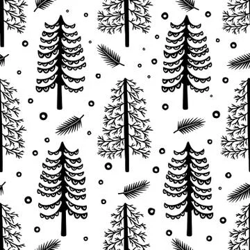 Seamless pattern nature forest wildlife Canada.Season winter park. Stock Illustration